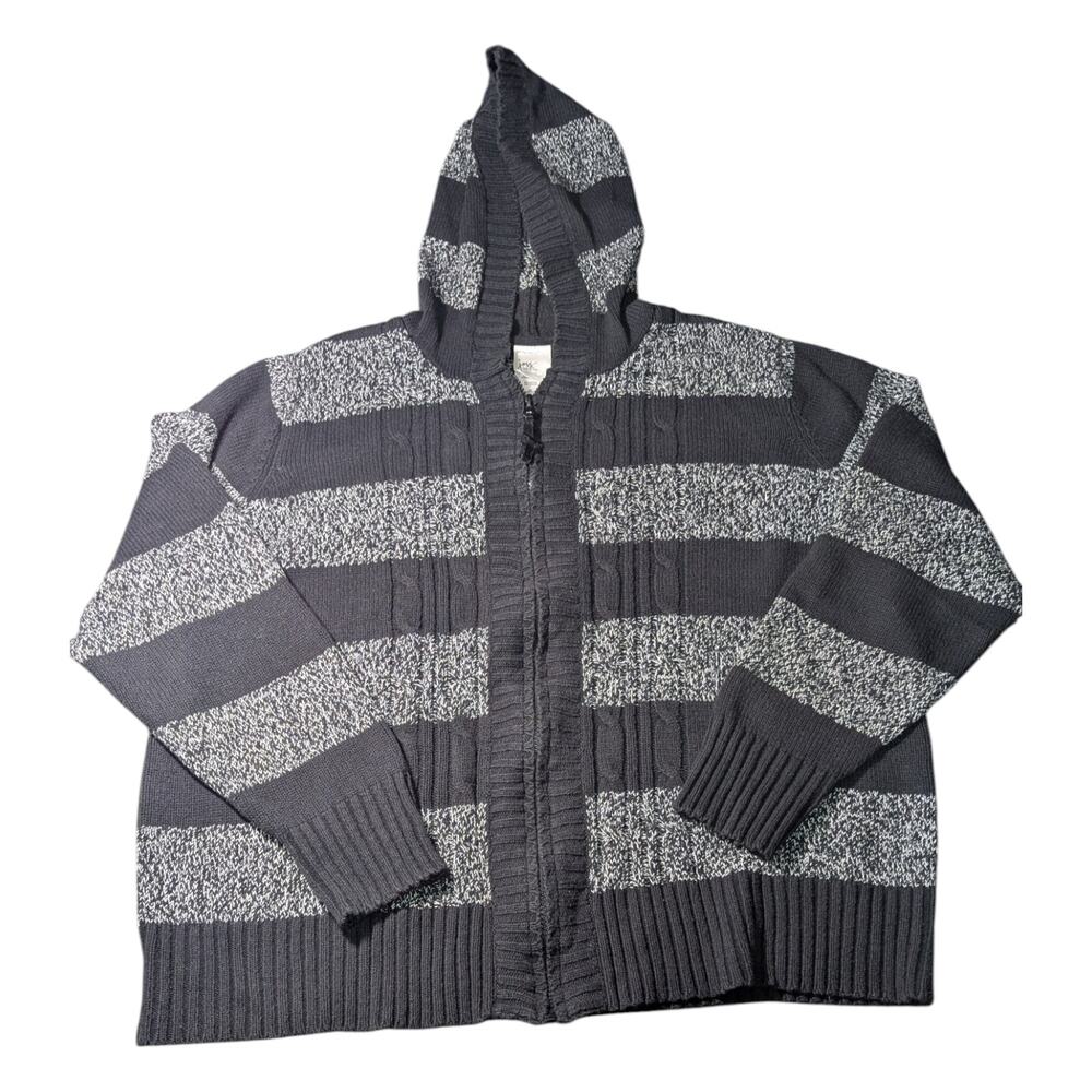JM'S Just My Size Sweater With Hood Long Sleeve Black And Grey Size 3XL 22-24W